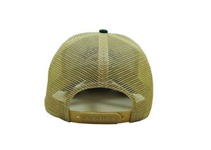 Gorra de camionero de espuma verde y Beige retro Satoshi Dreams diseño personalizado bordado de alta calidad 5 paneles de malla en la parte posterior OEM Vietnam - Product Image 5