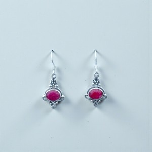 Boucles d'oreilles en argent sterling 925 faites à la main avec pierre précieuse rubis, prix de gros, bijoux en argent - Product Image 2