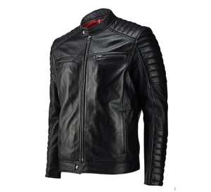 Chaqueta de motorista personalizada 4XL para hombre, piel auténtica de alta calidad, moda informal, estilo clásico, forro transpirable, cuello levantado con capucha - Product Image 6