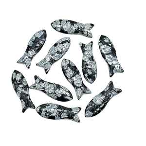 Cuentas de Jaspe Negro Talladas a Mano en Forma de Pez, 25 MM, Piedras Preciosas Naturales Sueltas para Joyería - Product Image 3