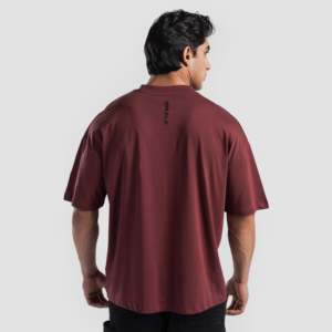 เสื้อยืด GA Prime Tee 2.0 สำหรับผู้ชาย ทรงหลวม พิมพ์ลายสกรีน ผ้าไหมพิมพ์ลายสกรีน สีแดงเลือดหมู ทรงเข้ารูป เนื้อผ้านุ่ม - Product Image 2
