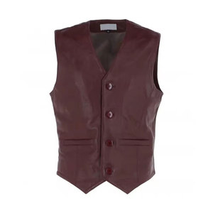 Fashion Wear 2026 Leather <b>Vests</b> Breathable Customized Good Quality Top Design Leather <b>Vest</b> - Product Image 1