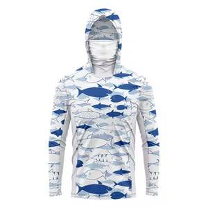 Haute qualité UPF 50 + sweat à capuche de pêche en plein air à séchage rapide couverture intégrale avec design sublimé à manches longues caractéristique imperméable - Product Image 6