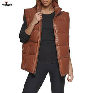 Meilleure vente Veste d'hiver personnalisée de haute qualité en coton respirable sans manches bouffantes pour femmes Vêtements en duvet Veste coupe-vent - Product Image 3