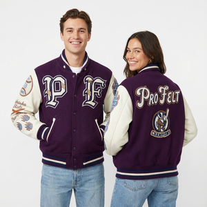 Veste de baseball universitaire streetwear brodée personnalisée pour hommes, veste universitaire unisexe, manches en cuir et laine, veste universitaire à lettres - Product Image 3