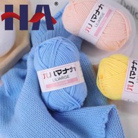 4 Brins 25g de fil de coton mélangé au lait Kit de matériel de tricotage fait à la main pour bébé pull chapeau manteau crochet chaussure