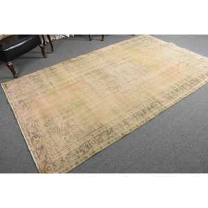 Tapis Vintage en Laine Verte 5.7X9.3 pieds Patchwork Turc Tapis Plat Tissé Décorations de Salon avec Support en Latex - Product Image 2