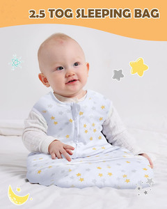 ขายส่งถุงนอนผ้าฝ้ายเด็กทารก Unisex แขนยาวสวมใส่ได้ กระสอบ ผ้าห่ม / ถุงนอนเด็ก - Product Image 3