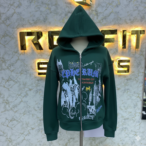 Calidad Premium Tendencia Moda Fábrica Tasa Cremallera Sudadera con capucha Púrpura Impreso fábrica hecho precio barato sudaderas con capucha hombres sudaderas con capucha - Product Image 5