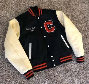 High Street Baseball Winter Varsity Jacket for Men High Quality Leather <b>Yellow</b> and Black Color Scheme with Letter Embroidery - Product Image 3