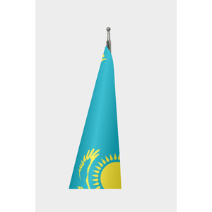 Drapeau d'intérieur officiel du Kazakhstan, impression numérique personnalisée, bannière en polyester, mât en aluminium, assurance automobile, éducation - Product Image 3