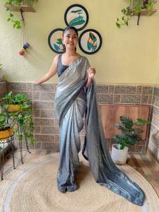 Nuevo diseñador de la mejor calidad con relleno de chinón, secuencia de trabajo, Saree, fabricante de blusa de Surat, India, novedad en línea, desi indio - Product Image 6