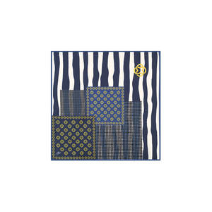 Navy Blue Polyester Twill <b>Square</b> <b>Scarf</b> with Custom Design - Product Image 1