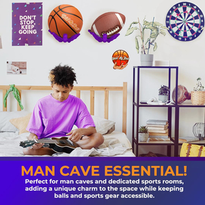 Soporte Universal para Balones de Pared, Color Morado, Grande, de Polipropileno, para Almacenamiento y Exhibición de Fútbol y Voleibol - Product Image 3