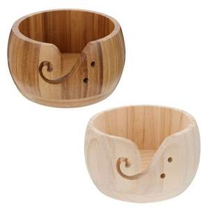 Cuenco de hilo de madera de marca para ganchillo Cuenco de tejer de gran tamaño 7 "x 4" pulgadas Uso hecho a mano y producto de venta Estilo japonés - Product Image 3