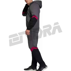 Chándal de algodón con logotipo personalizado Tech Fleece para hombre, ropa de gimnasio de dos piezas con cremallera completa gris para ropa de calle de fútbol en invierno - Product Image 3