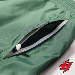 Pantalones cortavientos deportivos de fitness de nailon alto para hombre al por mayor, monos bordados con cordón elástico multibolsillos para deportes - Product Image 5