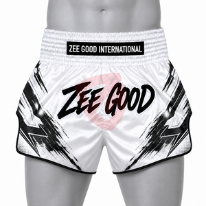 Shorts de Muay Thai en promotion – Couleurs et broderie de logo personnalisées, satin durable, services OEM, vêtements d'arts martiaux - Product Image 1