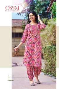 Comfortable Plus Size Rayon Slub Co Ord Set Solid Color Simple Versatile Western Wear Kurta/<b>Kurti</b> Knee-Length for Everyday - Product Image 6