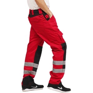 Pantalones de bolsillo con múltiples solapas amarillos fluorescentes resistentes a los sólidos, monos, pantalones, tira reflectante nocturna, herramienta para pantalones de seguridad - Product Image 2