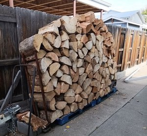 Hardwood Firewood Stack Outdoor Storage <b>Rack</b> Natural Wood <b>Logs</b> Organized Pile Garden Yard Use. - Product Image 4