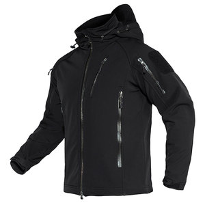 Men's High Quality Winter Softshell <b>Jacket</b> <b>Fleece</b> <b>Lining</b> Windproof Waterproof Breathable Hood Stand Front Logo Waterproof Canvas - Product Image 2
