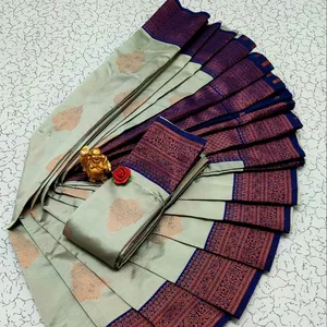 Amudrika-seda ridal estilo vasthrakala para boda, material de seda ridal (tipo de seda pura), 360 velocidades