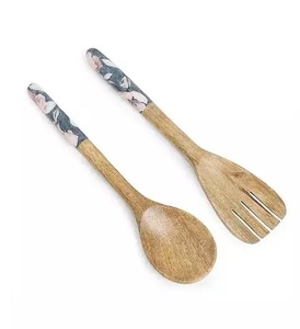 Cubiertos de madera para servir, cuchara para ensalada, acabado Natural, juego de cubiertos de estilo moderno para cocina y Decoración de mesa - Product Image 1