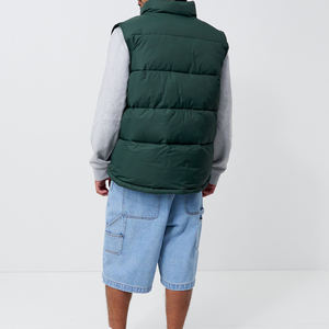 Venta caliente de encargo de los hombres de lona de la burbuja del chaleco del cuello del soporte logotipo frontal sin mangas de invierno cálido servicio del OEM - Product Image 6