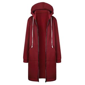 Parka décontractée à capuche en tricot 100 % coton pour femme, collection automne-hiver 2025, coupe ample, poches zippées, imperméable et séchage rapide - Product Image 5