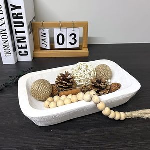 Tazón de madera tallado a mano Vintage, decoración elegante, centro de mesa de comedor para el hogar, sala de estar o decoración de la cocina - Product Image 4