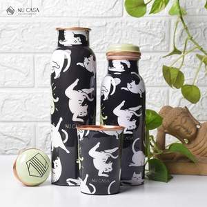 Pure Copper Water <b>Bottle</b> Leak Proof with Health Benefits Drinkware & Storage-900 ML Enamel Printed Copper <b>Bottle</b> - Product Image 5