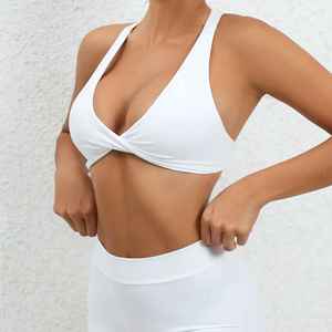New Arrivals Custom Logo Lightweight High <b>for</b> Impact Yoga <b>Sports</b> <b>Bra</b> <b>for</b> Women Cross Back with Front Logo Position - Product Image 4