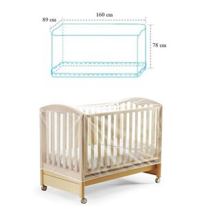 160 bianco x 89x78 cm zanzariera rettangolare universale maglia elastica protezione per insetti per il sonno sicuro del bambino culla rete - Product Image 2