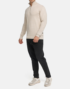 Winter <b>Quarter</b> Half <b>Zip</b> Crewneck Regular Fit 100% Cotton Custom Colors Breathable Quick Dry Lined Sportswear Sweatshirt for Men - Product Image 1