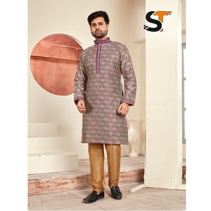 Superbe pyjama Kurta en soie pour homme en jacquard de soie lourd de créateur, Royal Export Launch Surat Gujarat pour les vêtements indiens pakistanais - Product Image 1