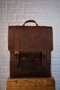 Sac à dos en toile et cuir pour l'extérieur, l'école, le travail, la randonnée, les voyages, unisexe, durable, robuste, multi-poches, grand, vintage, CBP-0145 - Product Image 4