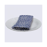 Nouvelle Arrivée Serviettes de Table en Coton Imprimées à la Main au Motif Floral Carré, Conception de Couleur Personnalisée, Fabrication Indienne, 60x60cm, Écologiques