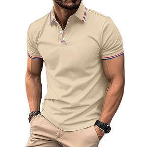 Dark Technique Solid Color <b>Striped</b> Arm <b>Long</b> <b>Sleeve</b> Polo <b>Shirt</b> Outdoor New Summer Best-selling <b>Men</b> Comfortable Breathable Quick - Product Image 1