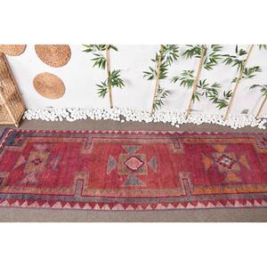 Alfombra de lana de área grande étnica Vintage, diseño de retazos rojos y naranjas, respaldo de látex, rectángulo de 9x12 para entrada, estilo bohemio - Product Image 2