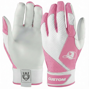 Gants de frappe en cuir à manchette longue et ventilée, prix de gros, adhérence souple, légers, pour hommes, professionnels, pour le softball - Product Image 4