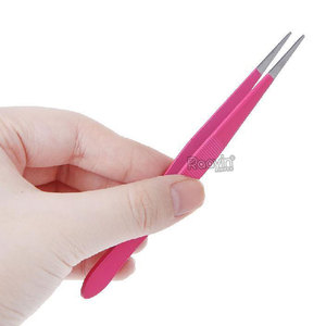 Pinzas profesionales para extensión de pestañas con puntas de fibra para un agarre perfecto a las pestañas, nunca se deslizan, pinzas para extensión de pestañas. - Product Image 2