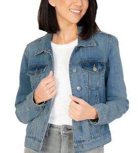 Chaqueta Vaquera de Mezclilla para Mujer de Alta Calidad, Corte Regular, con Detalles de Botones, Impermeable y Transpirable, Color Sólido, Ropa Urbana para Adultos - Product Image 1
