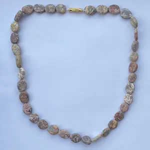 6mm 8mm 10mm Natural Leopard Jasper Stone Smooth Oval Gemstone Beads Necklace Jewelry Wholesale Supplier Semi Precious Real AAA