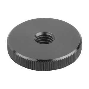 K0144 Flat Knurled Nut M5 Black Oxide <b>Threaded</b> <b>Lock</b> Nut for Equipment Assembly - Product Image 1