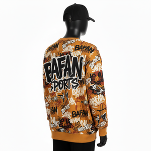 Sudadera Extra Grande para Hombre, Algodón Premium, Felpa de 320 g/m², Cálida y Suave al Tacto, Color Marrón, Estampado Completo, Logotipo en Serigrafía, Sudadera Básica Extra Grande - Product Image 5