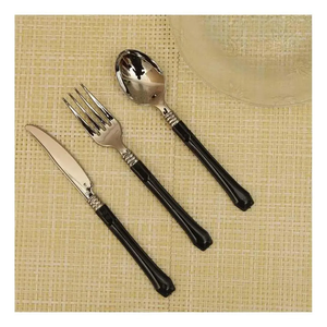 Poignée en résine en acier inoxydable couverts couverts ensemble cuillères fourchette article de cuisine restaurants pour la vente - Product Image 6