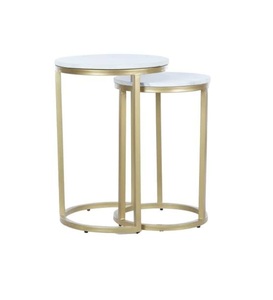 Nouvelle arrivée Meubles de salon tendance très exigeants Table d'appoint en métal avec dessus en verre Tables basses attrayantes - Product Image 5