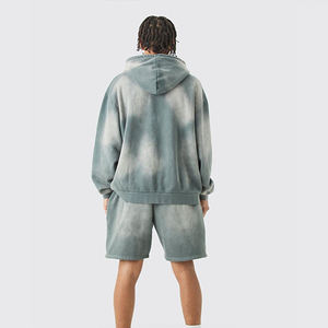 Custom Acid Wash Men's Hoodie High Quality 100% Cotton Full Zipper & Drawstring Fashion Streetwear Regular Fit Plus Size Baggy - Product Image 3