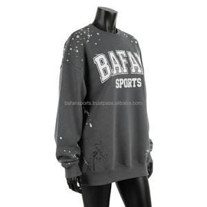 Sudadera Extra Grande para Mujer, Tejido de Felpa de 320 g/m², Múltiples Colores, Logotipo Personalizado Impreso, Detalles de Salpicaduras, Sudadera Transpirable para Mujer - Product Image 4